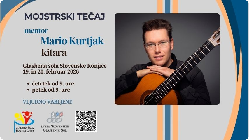 19. 2. - 20. 2. 2026 - kitara mojstrski tečaj - Mario Kurtjak